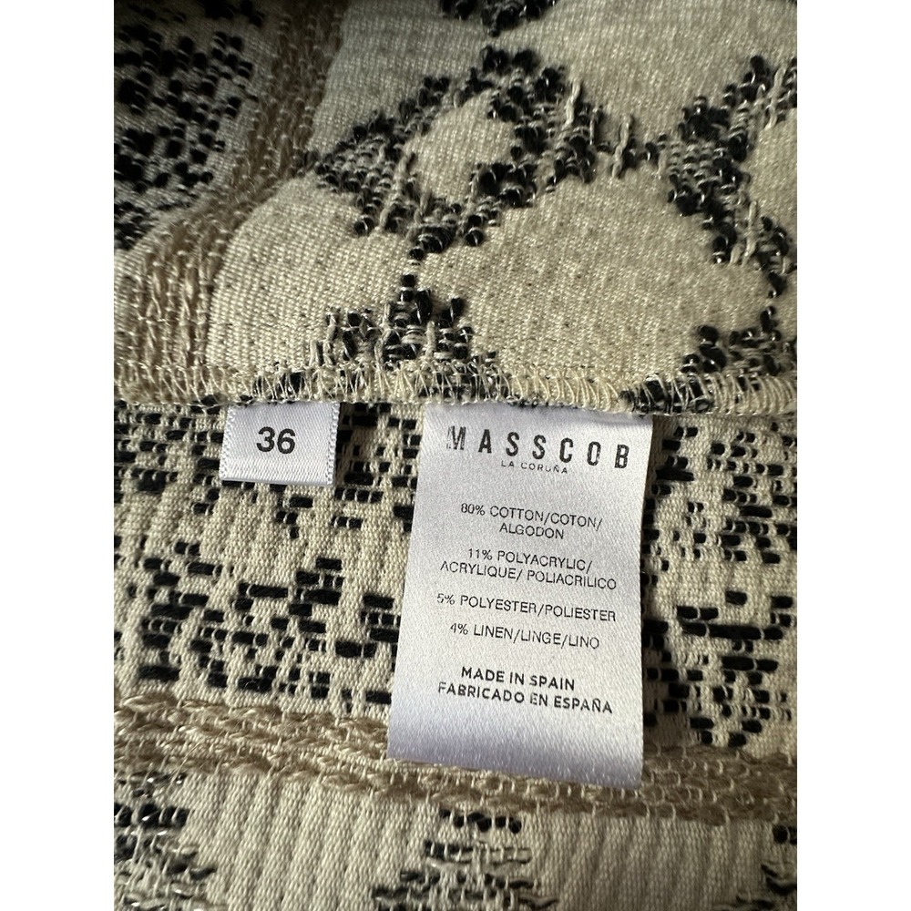 Masscob La Coruña Black & Cream Jacquard Weave Open Front Jacket Size 36 / US S - Picture 14 of 16
